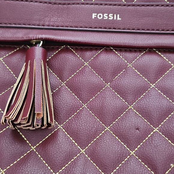Fossil Sherri Burgundy Quilted Laptop Backpack main image 6